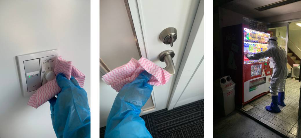 高頻度接触部分拭き上げ消毒事例 高頻度接触部分拭き上げ消毒事例