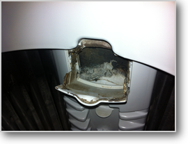 洗濯機の洗剤投入部のカビ