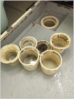 排水トラップ洗浄前