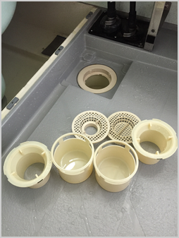 排水トラップ洗浄後