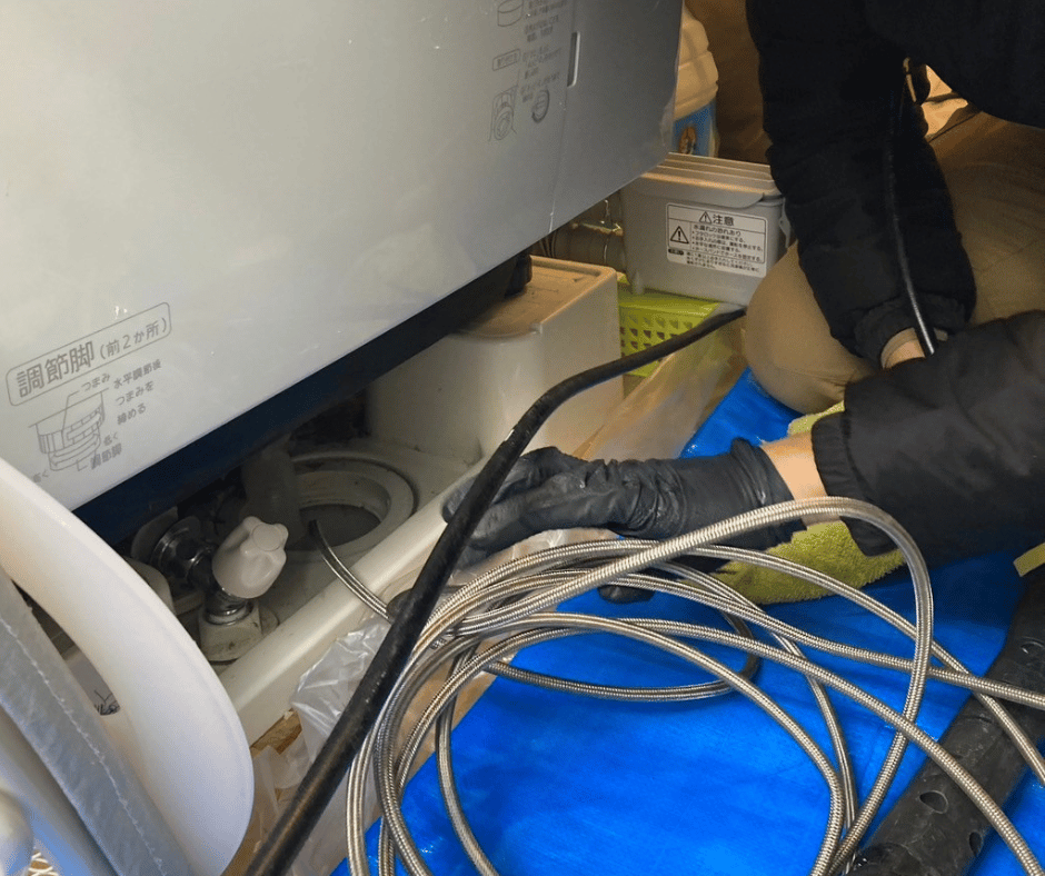 洗濯パン排水管高圧洗浄 洗濯パン排水管高圧洗浄